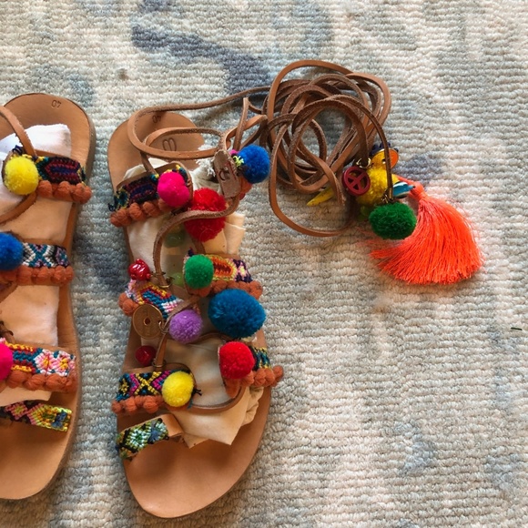 ELINA LINARDAKI Embellished Penny Lane Sandals 8 - Picture 7 of 8